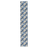Blue and White Floral Dining Table Runner ロングテーブルランナー (正面)