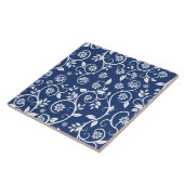 blue and white floral pattern  タイル (側面)