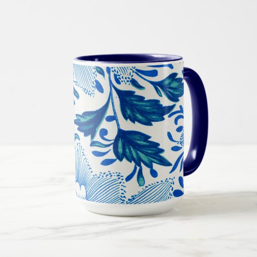 Blue and White Floral Pattern マグカップ (正面右)