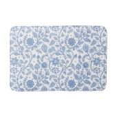 Blue and White Floral Pattern Botanical Whimsical バスマット (正面)