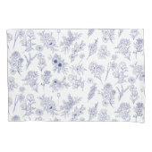 Blue and White Floral Pillowcase 枕カバー (正面左)
