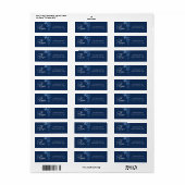 Blue and White Floral Return Address Label ラベル (フルシート)
