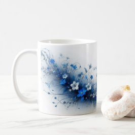  Blue and White Floral Vine  コーヒーマグカップ