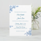 Blue and White Floral Wedding Invitation 招待状 (スタンド正面)