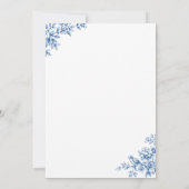 Blue and White Floral Wedding Invitation 招待状 (裏面)