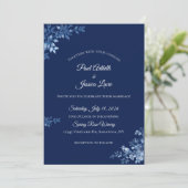 Blue and White Floral Wedding Invitation 招待状 (スタンド正面)