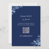 Blue and White Floral Wedding Invitation 招待状 (裏面)