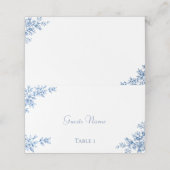 Blue and White Floral Wedding Place Cards プレイスカード (外部開封)