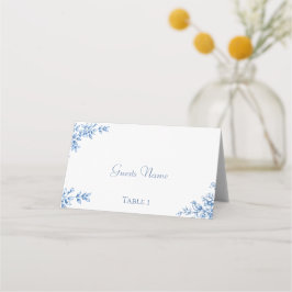 Blue and White Floral Wedding Place Cards プレイスカード