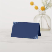 Blue and White Floral Wedding Place Cards プレイスカード (裏面)