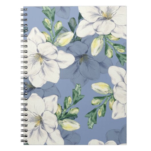 Blue and White Flower Pattern | Notebook Journal ノートブック (正面)
