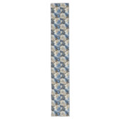 Blue and White Flowers Chic Table Runner ロングテーブルランナー (正面)