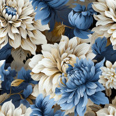 Blue and White Flowers Chic Table Runner ロングテーブルランナー