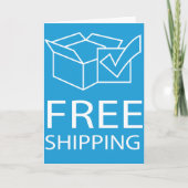 Blue and White Free Shipping Icon カード (正面)