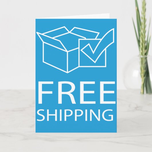 Blue and White Free Shipping Icon カード (正面)