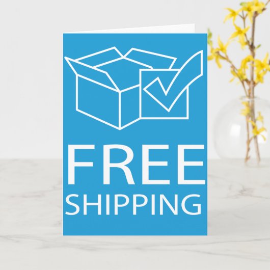 Blue and White Free Shipping Icon カード (黄色い花)