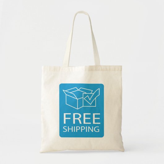 Blue and White Free Shipping Icon トートバッグ (正面)