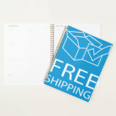 Blue and White Free Shipping Icon プランナー手帳 (ディスプレー)