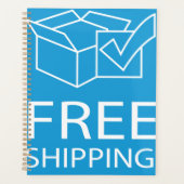 Blue and White Free Shipping Icon プランナー手帳 (正面)