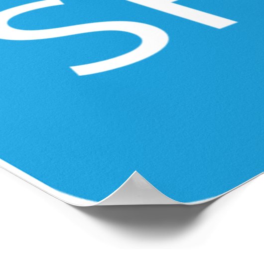 Blue and White Free Shipping Icon ポスター (角)