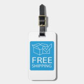 Blue and White Free Shipping Icon ラゲッジタグ (正面縦)