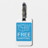 Blue and White Free Shipping Icon ラゲッジタグ (裏面縦)