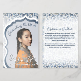 Blue and White Funeral Program Memorial