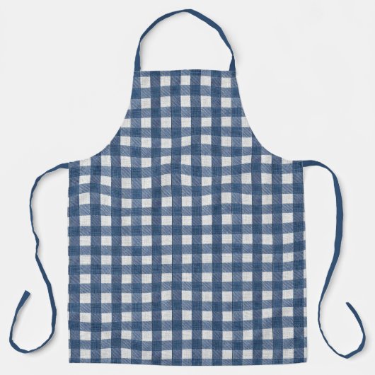 Blue and White Gingham Check  エプロン (正面)