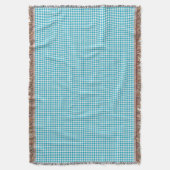 Blue and white gingham patterned blanket  スローブランケット (正面縦)
