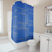 Blue and white glass windows シャワーカーテン (インサイチュ)