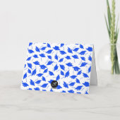 Blue and White Graduation Party School Colors サンキューカード (裏面)