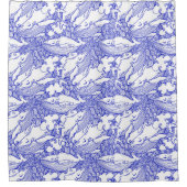 Blue And White Humpback Whale シャワーカーテン (正面)