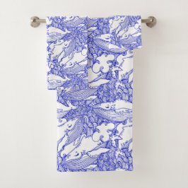 Blue And White Humpback Whale   バスタオルセット