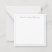 Blue and White Hydrangeas on Stripes ノートカード (正面)