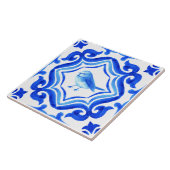 Blue and white Italian Hand Painted Mediterranean  タイル (側面)