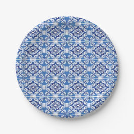 Blue and White Italian tile Plate ペーパープレート