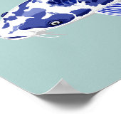 Blue and white koi ポスター (角)