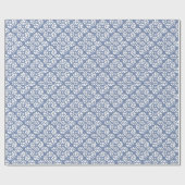 Blue and white leaf motif wrapping paper ラッピングペーパー (フラット)