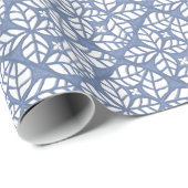 Blue and white leaf motif wrapping paper ラッピングペーパー (ロールコーナー)