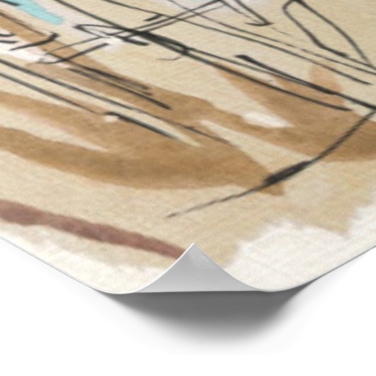 Blue and White Lighthouse ポスター (角)