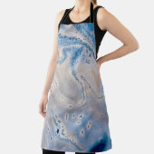 Blue and white liquid art エプロン (インサイチュ)