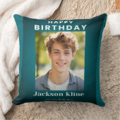 Blue and White Minimalist Custom Photo クッション (ブランケット)