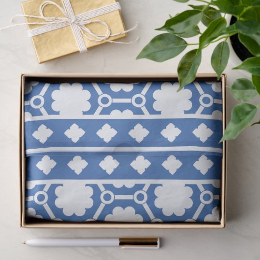 Blue and White Modern Bone Inlay Decoupage Paper 薄葉紙 (ギフト)