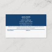 Blue and White Modern Combo Thank You & 紹介カード (裏面)