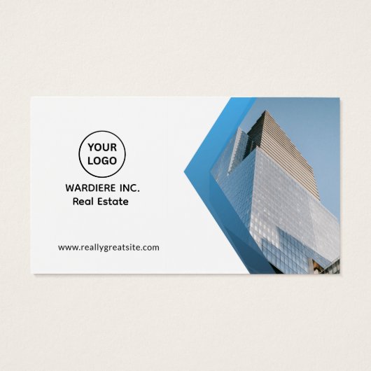 Blue and White Modern Corporate Business Card (裏面)