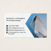 Blue and White Modern Corporate Business Card (正面)