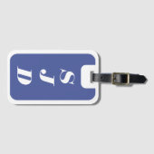 Blue and White Monogrammed Luggage Tag ラゲッジタグ (正面横)