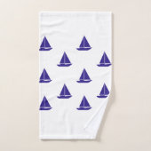 Blue and White Nautical バスタオルセット (ハンドタオル)