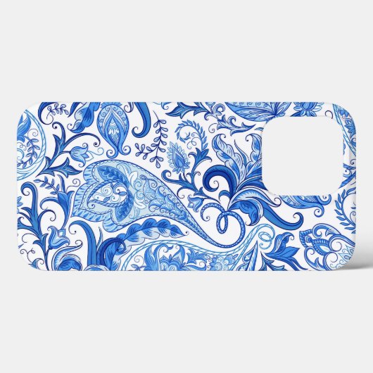 Blue and White Paisley Case-Mate iPhoneケース (裏面 (横))