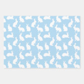 Blue And White Pattern Of Cute Bunnies Cute Easter ラッピングペーパーシート (正面)